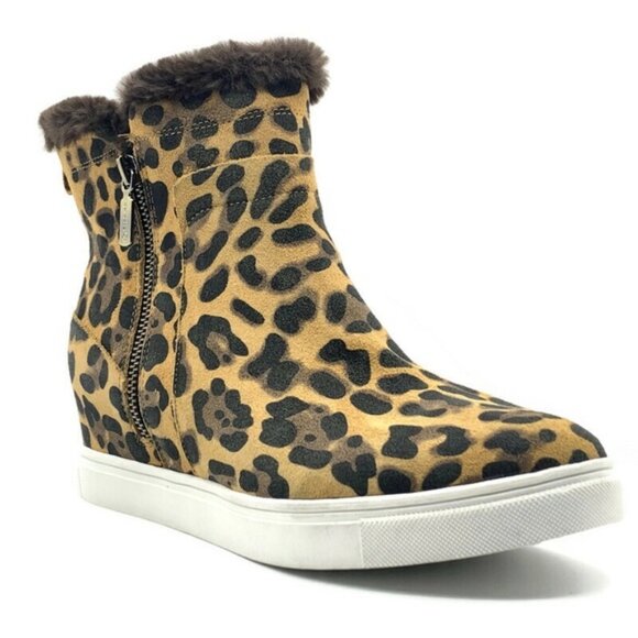 Blondo Glade Leopard Suede Faux Fur Lined Sneaker - Picture 7 of 14